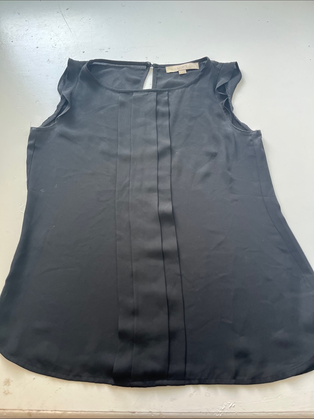 Loft XS Black Sleeveless Cap Sleeve Formal Professional Tank Top